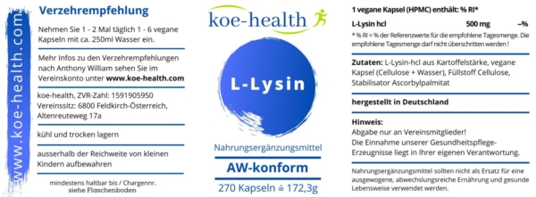 L-Lysin Kapseln