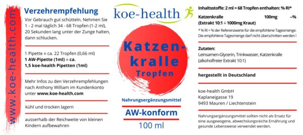 Katzenkralle_Etikette Katzenkralle-Tropfen